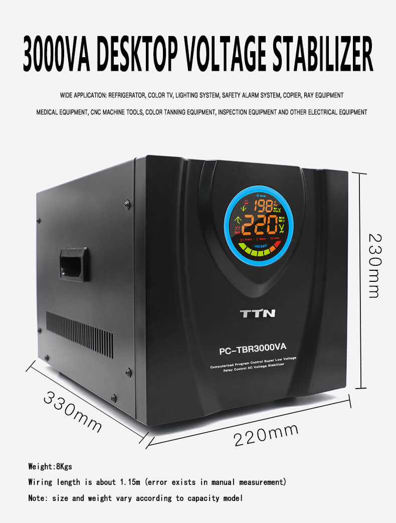 PC-TDR500VA-15000VA TV 3000VA Régulateur de contrôle de relais 1phase